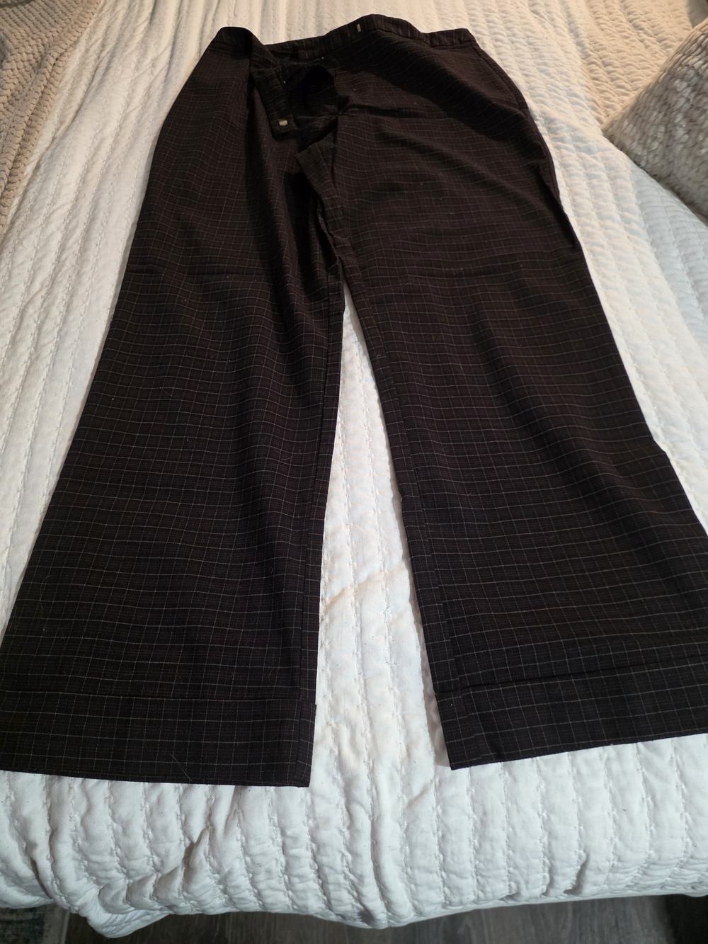 Womens's Black Windowpane Dress Pants